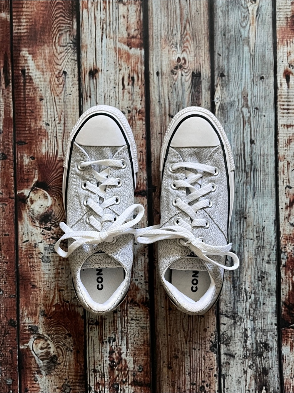 Converse Silver Gray Canvas Low Top Sneakers